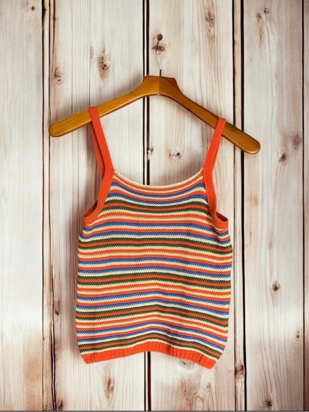 SO Striped Knit Cropped Tank Top